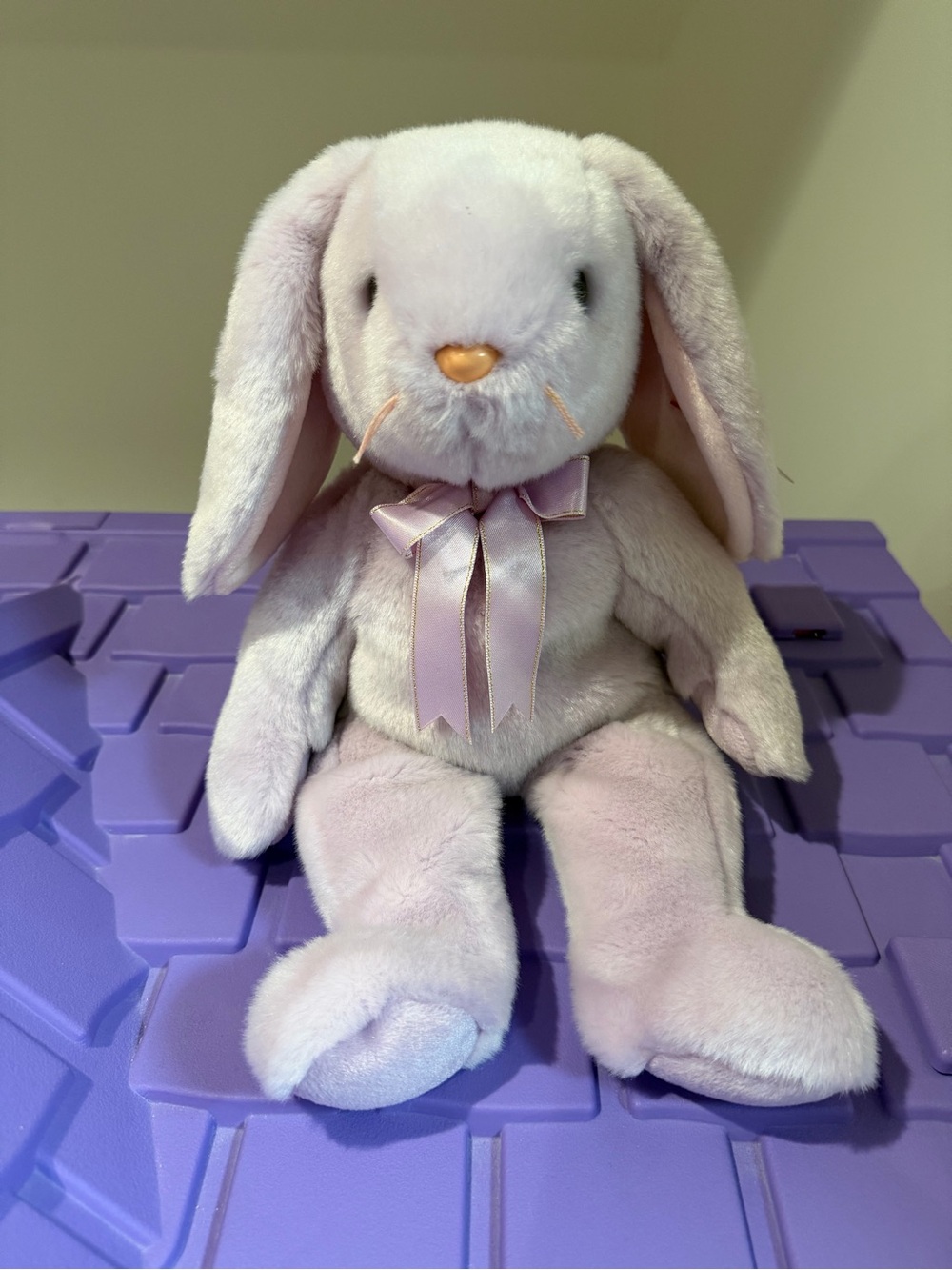 Ty Beanie Buddies Floppity the Lavender Bunny Plush 2000 Vintage Easter 12”